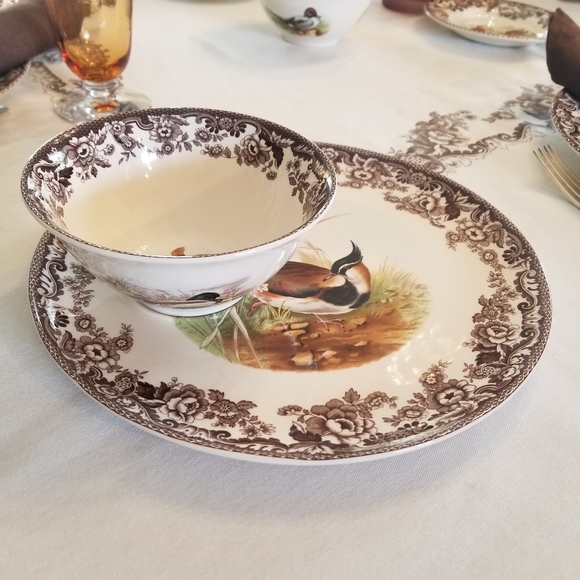 Spode Dining Spode Woodland Soup And Sandwich Set Bowl And Plate
